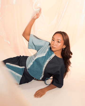 Alon 3-Way Boxy Wrap Top Denim Fashion R2R On Repeat