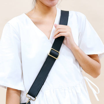 Adjustable Leather Bag Strap Black Fashion Rags2Riches