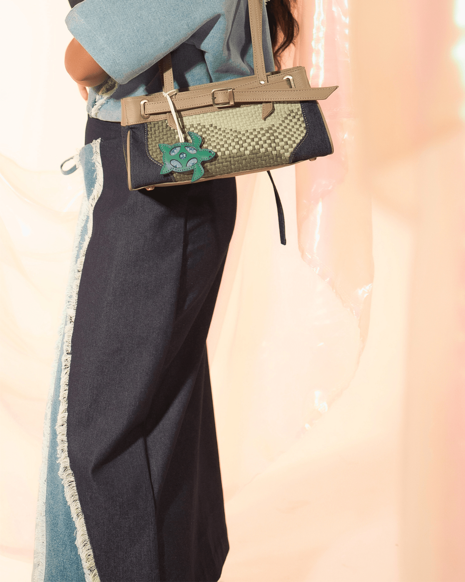 Alon Wrapover Midi Pencil Skirt Denim Fashion R2R On Repeat