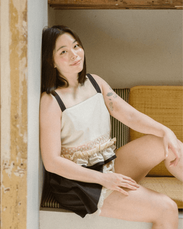 [Ready Today] Laro 4-Way Peplum Top Black & Beige