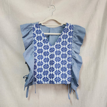 [RE - LOVE] Daffodil Ruffled Bib Chambray