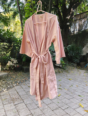 [RE-LOVE] Linen Lounge Robe (Short) - Blush