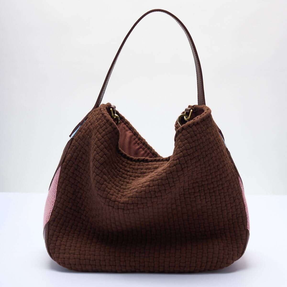 [Ready Today] Buslo Medley Light blue & red, medium brown leather Fashion Rags2Riches