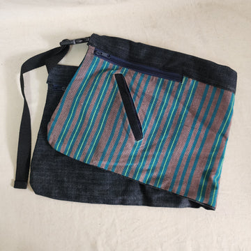 [SAMPLE] Kembot Hip Bag Denim with Kantarines Aqua Stripes