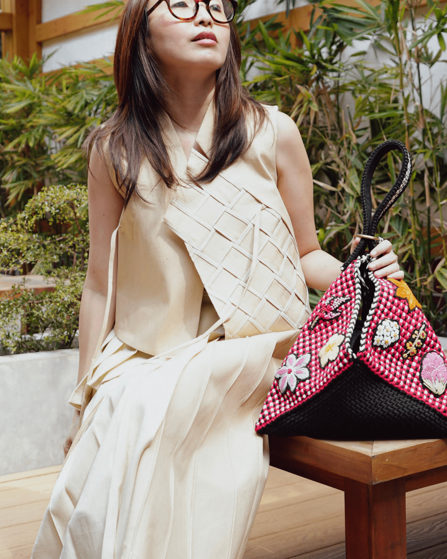 Woven Hanbok Vest Beige Fashion R2R On Repeat
