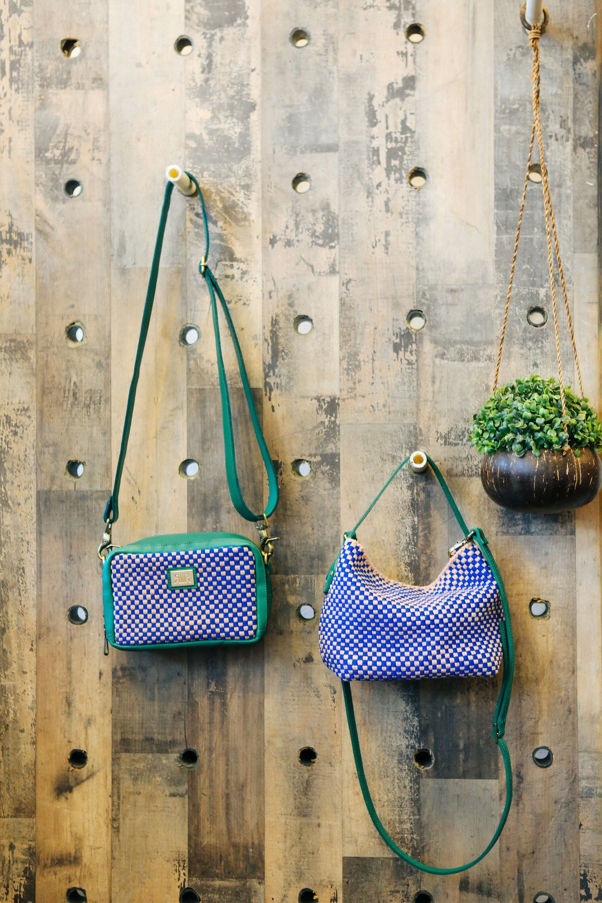 Buslo Micro Checkerboard Cobalt & Blush Fashion Rags2Riches