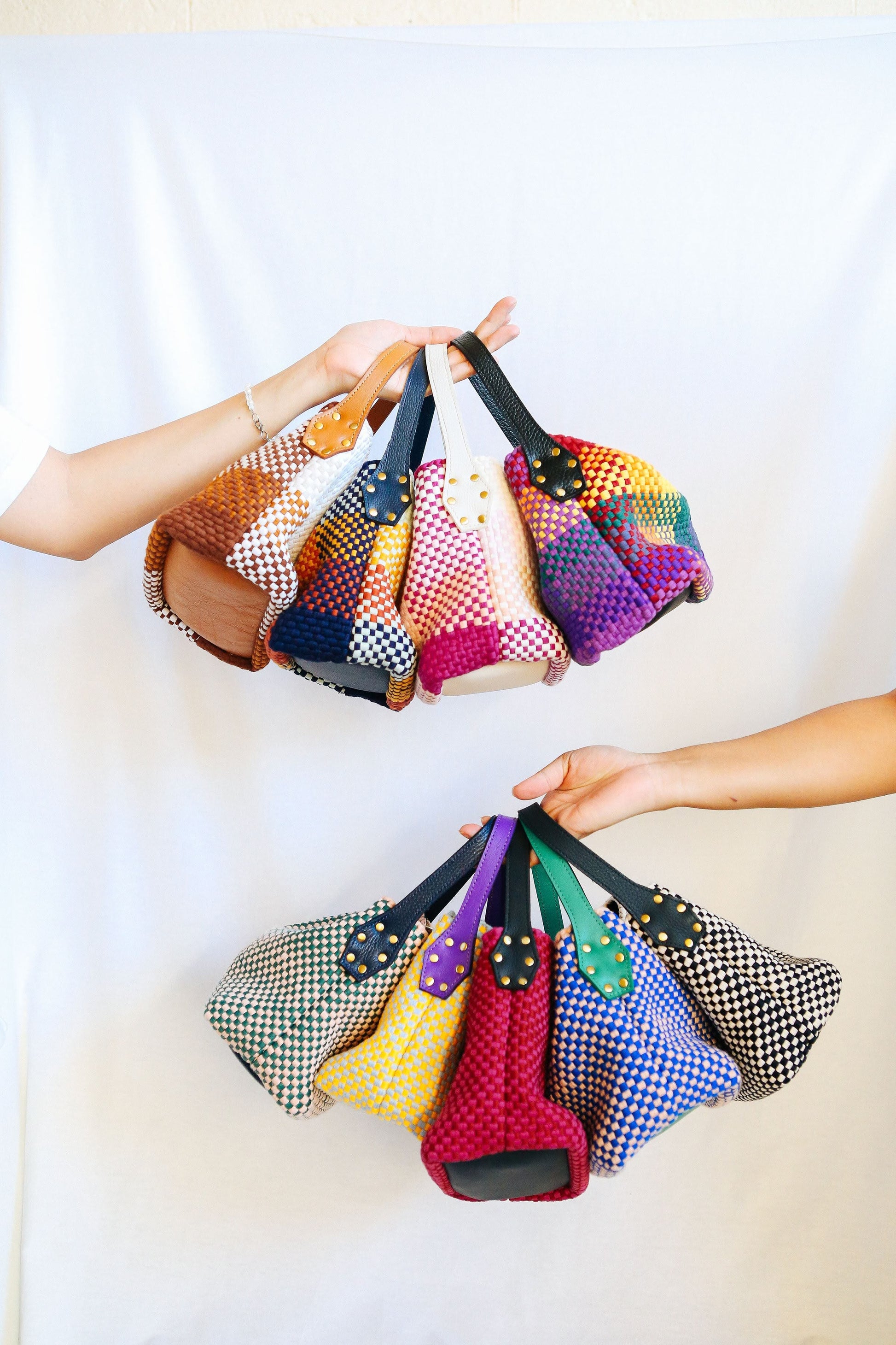 Buslo Micro Checkerboard Cobalt & Blush Fashion Rags2Riches