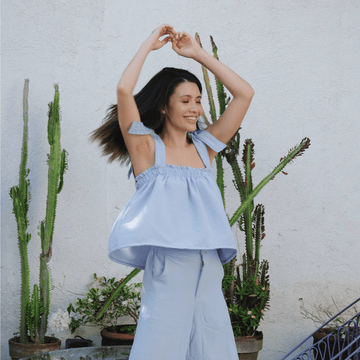 [SAMPLE] Lucia On-Off Strap Top Sky